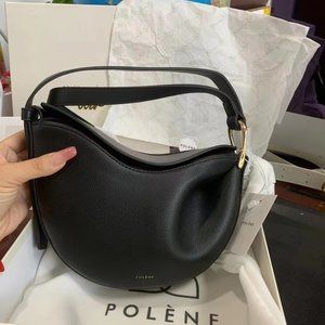 Polene Tonca TEXTURED BLACK Crossbody Bag